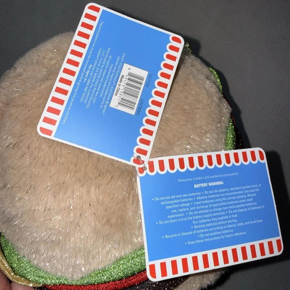 FAO Schwarz Glow Brights Snack Shop Burger Plush‎ Kids Tan New Glitter Light Up